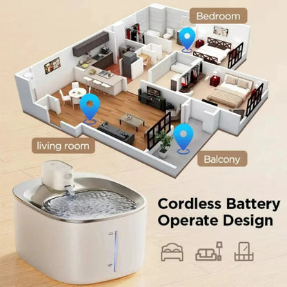 Draadloze waterfontein 4L met Bewegingssensor - Ultra Stil en Duurzaam voor Katten en Honden