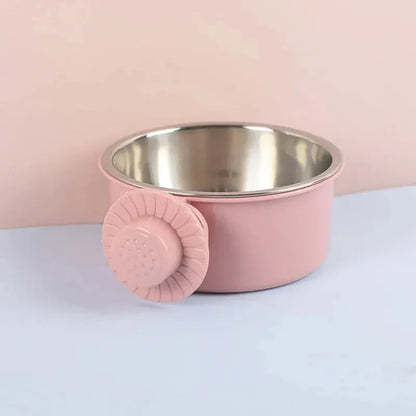 Hangende Dubbele Voerbak voor Honden en Katten - Roestvrij Staal, Afneembaar en Antispill Ontwerp