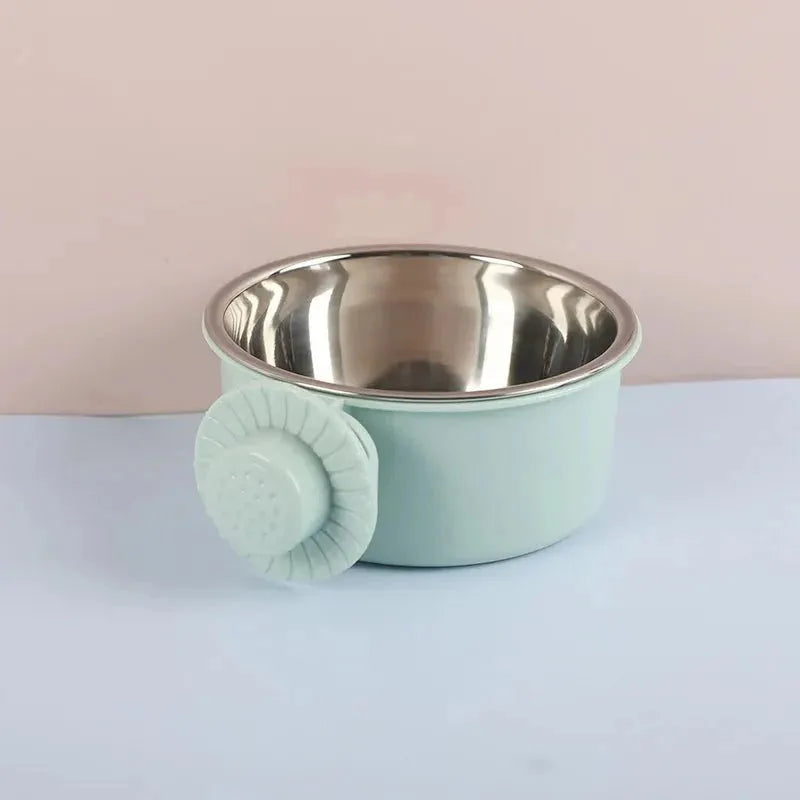 Hangende Dubbele Voerbak voor Honden en Katten - Roestvrij Staal, Afneembaar en Antispill Ontwerp