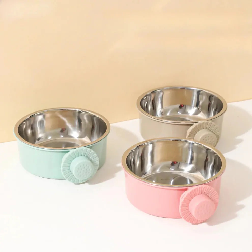 Hangende Dubbele Voerbak voor Honden en Katten - Roestvrij Staal, Afneembaar en Antispill Ontwerp