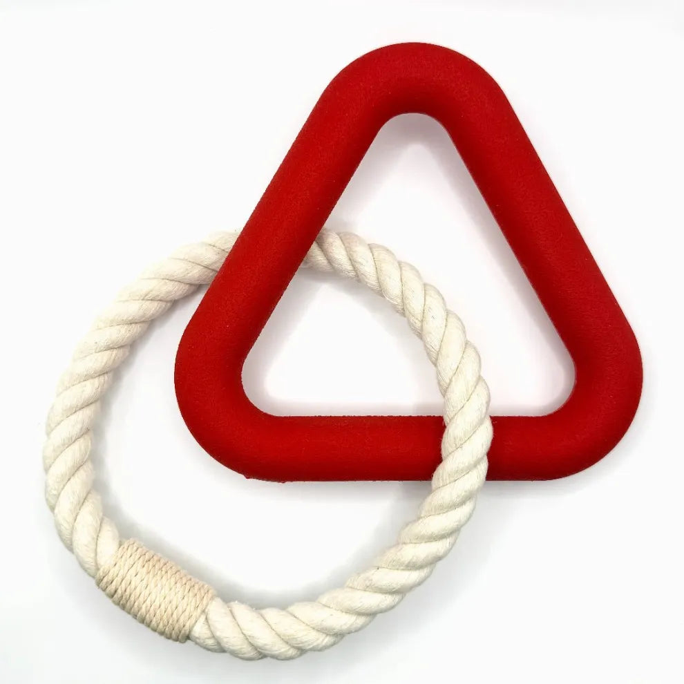 Hond Kauwtriangel 15 cm Natuurlijk Rubber – Stimuleert Gezond Kauwgedrag Roze