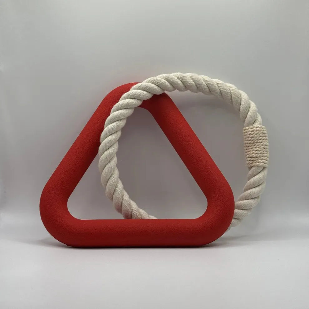 Hond Kauwtriangel 15 cm Natuurlijk Rubber – Stimuleert Gezond Kauwgedrag Roze