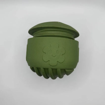 Hondenspeelgoed Snuffel & Snack Bal 9,7×9,8 cm – Natuurlijk Rubber Olijfgroen