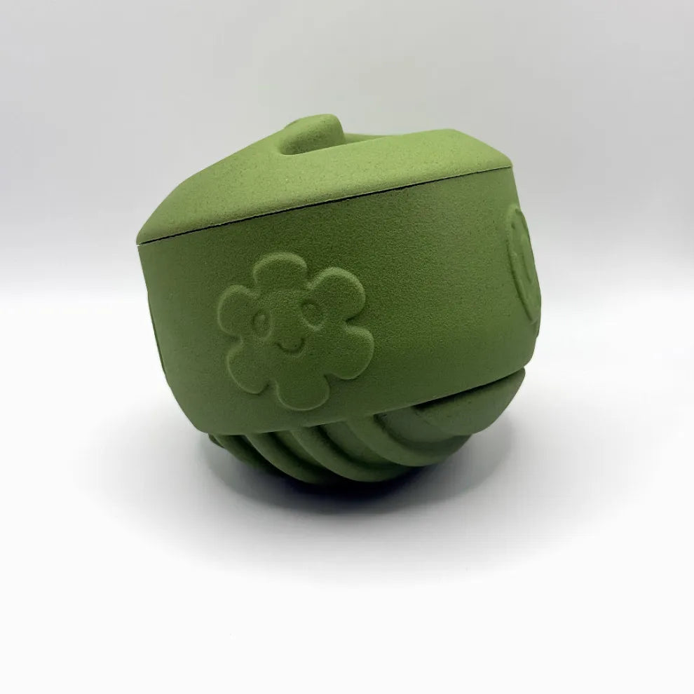 Hondenspeelgoed Snuffel & Snack Bal 9,7×9,8 cm – Natuurlijk Rubber Olijfgroen