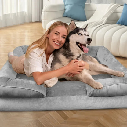 Orthopedisch Hondenbed voor Grote Honden - Zacht Pluche en Antislip Basis