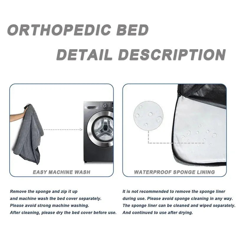 Orthopedisch Hondenbed voor Middelgrote Honden – Geheugenfoam, Waterdicht & Machinewasbaar