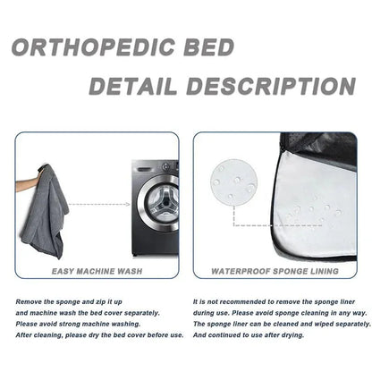 Orthopedisch Hondenbed voor Middelgrote Honden – Geheugenfoam, Waterdicht & Machinewasbaar