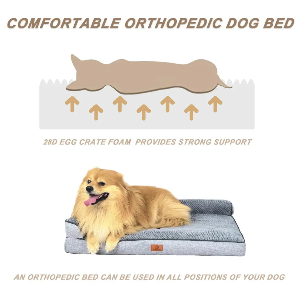 Orthopedisch Hondenbed voor Middelgrote Honden – Geheugenfoam, Waterdicht & Machinewasbaar
