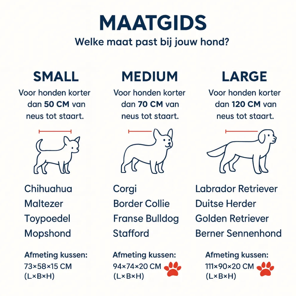 Orthopedisch Hondenkussen Voor grote en kleine honden - Luxe Memory Foam, Wasbaar, Wit