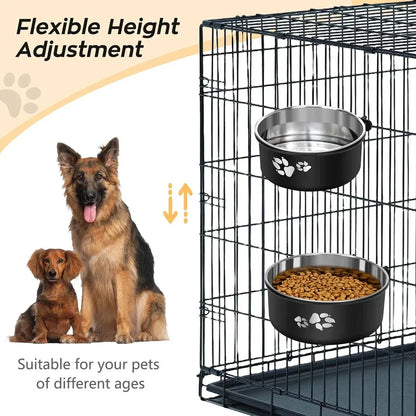 Roestvrijstalen Hangende Waterbak voor Honden en Katten - Spill-Proof Ontwerp, Makkelijk Schoon te Maken