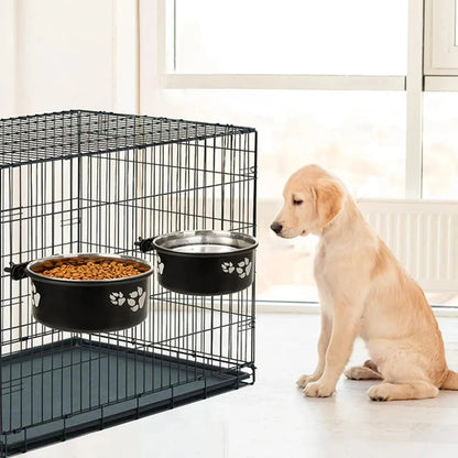 Roestvrijstalen Hangende Waterbak voor Honden en Katten - Spill-Proof Ontwerp, Makkelijk Schoon te Maken