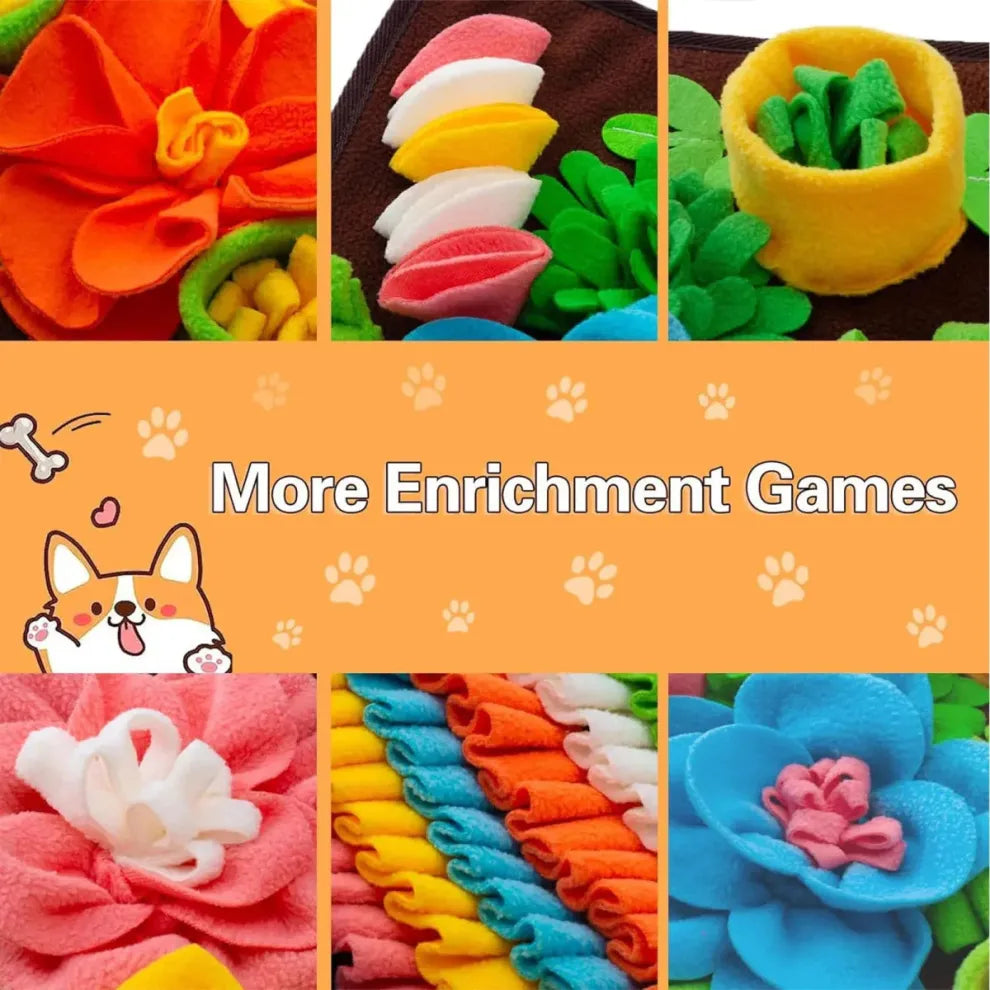 Snuffelmat Hond - Antiknelling Mat van Zachte Fleece, Educatief Speelgoed voor Stressvermindering, 39x39 cm