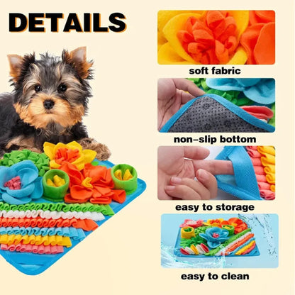 Snuffelmat Hond - Antiknelling Mat van Zachte Fleece, Educatief Speelgoed voor Stressvermindering, 39x39 cm