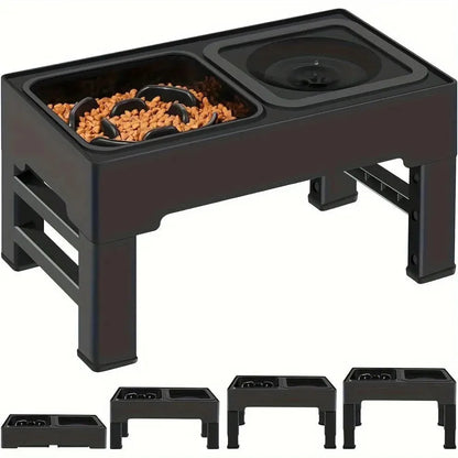 Verstelbare Hondenbak voor Voer en Water, Hoogte 8,6-28,7 cm, Anti-Slip, Vaatwasmachinebestendig