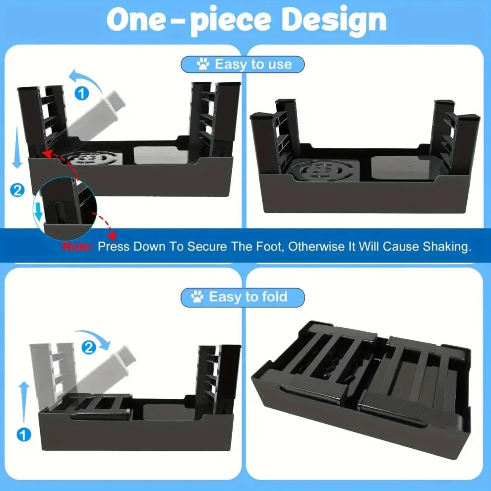 Verstelbare Hondenbak voor Voer en Water, Hoogte 8,6-28,7 cm, Anti-Slip, Vaatwasmachinebestendig