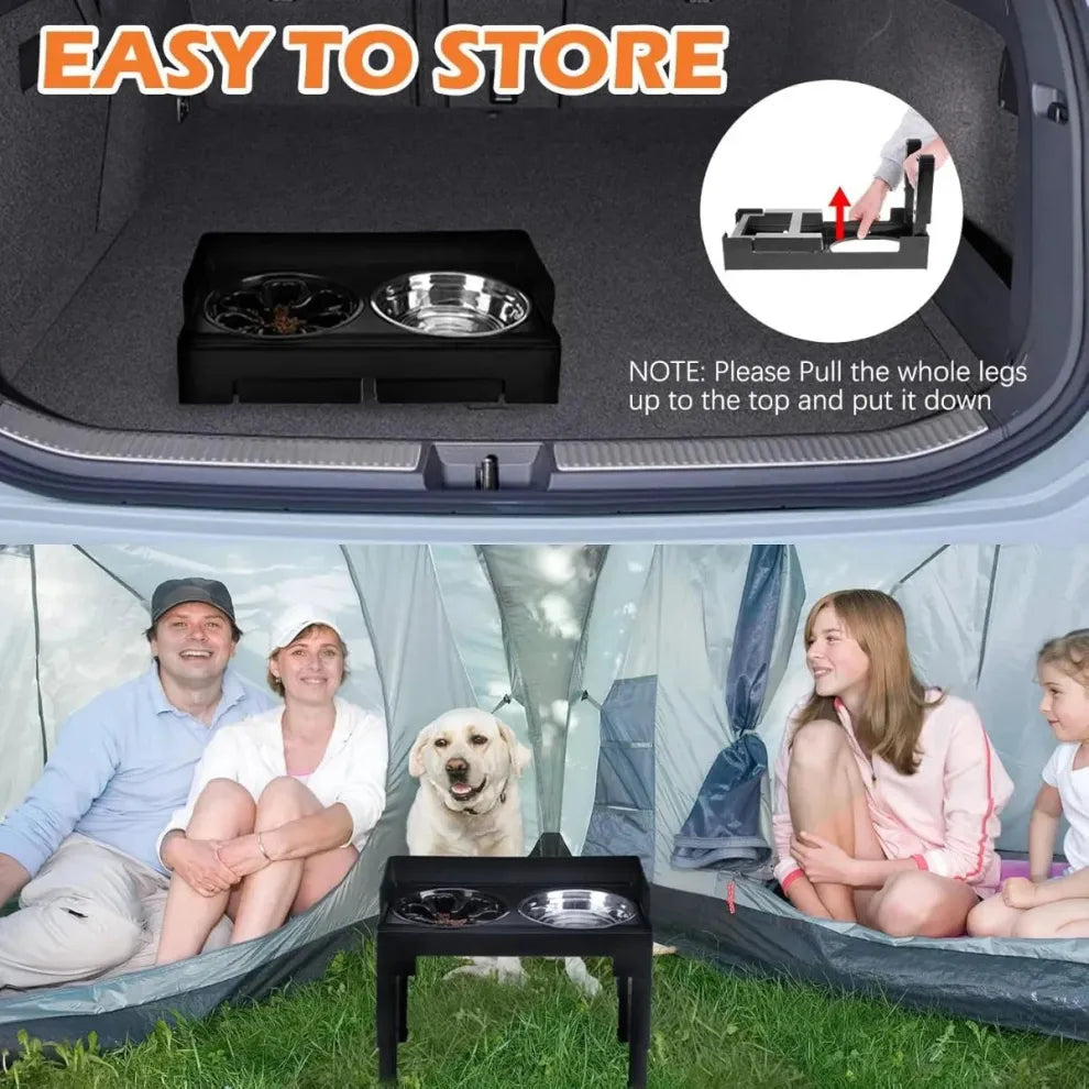 Verstelbare Hondenvoerbak met Standaard en Anti-Slip Ontwerp - Ideaal voor Middelgrote en Grote Honden