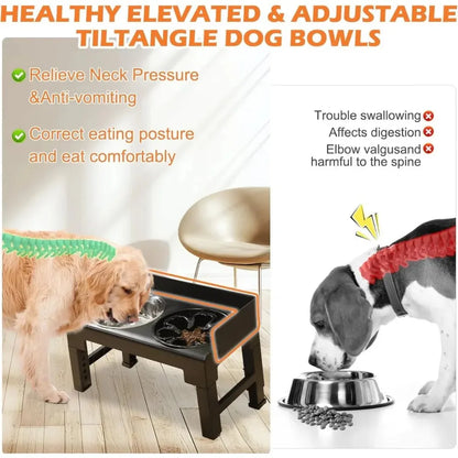 Verstelbare Hondenvoerbak met Standaard en Anti-Slip Ontwerp - Ideaal voor Middelgrote en Grote Honden