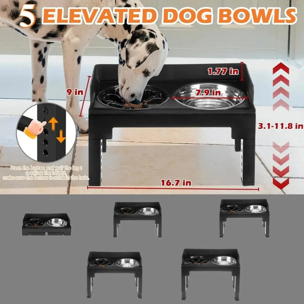 Verstelbare Hondenvoerbak met Standaard en Anti-Slip Ontwerp - Ideaal voor Middelgrote en Grote Honden