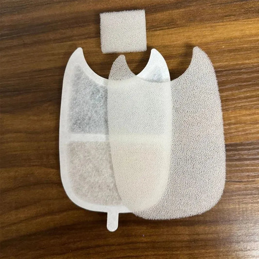 Vervangfilters en Sponsen voor RVS Kattenwaterfontein - Set van 8 Stuks met Drievoudige Filtratie